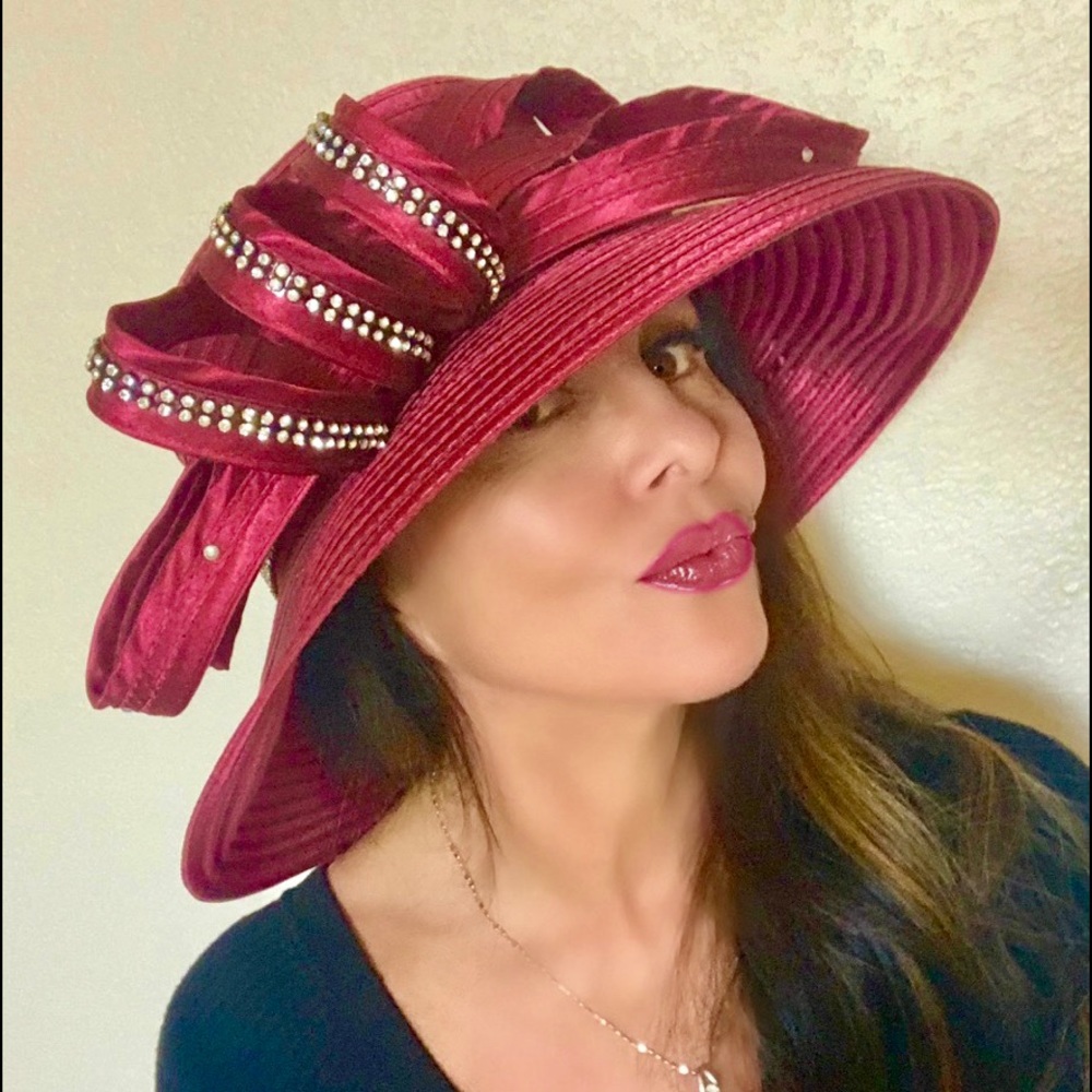 Burgundy Kentucky derby hat